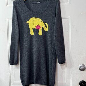 Colour Eighteen Womens Sz S Sweater Tunic Mini Dress Long Sleeve Dark Gray